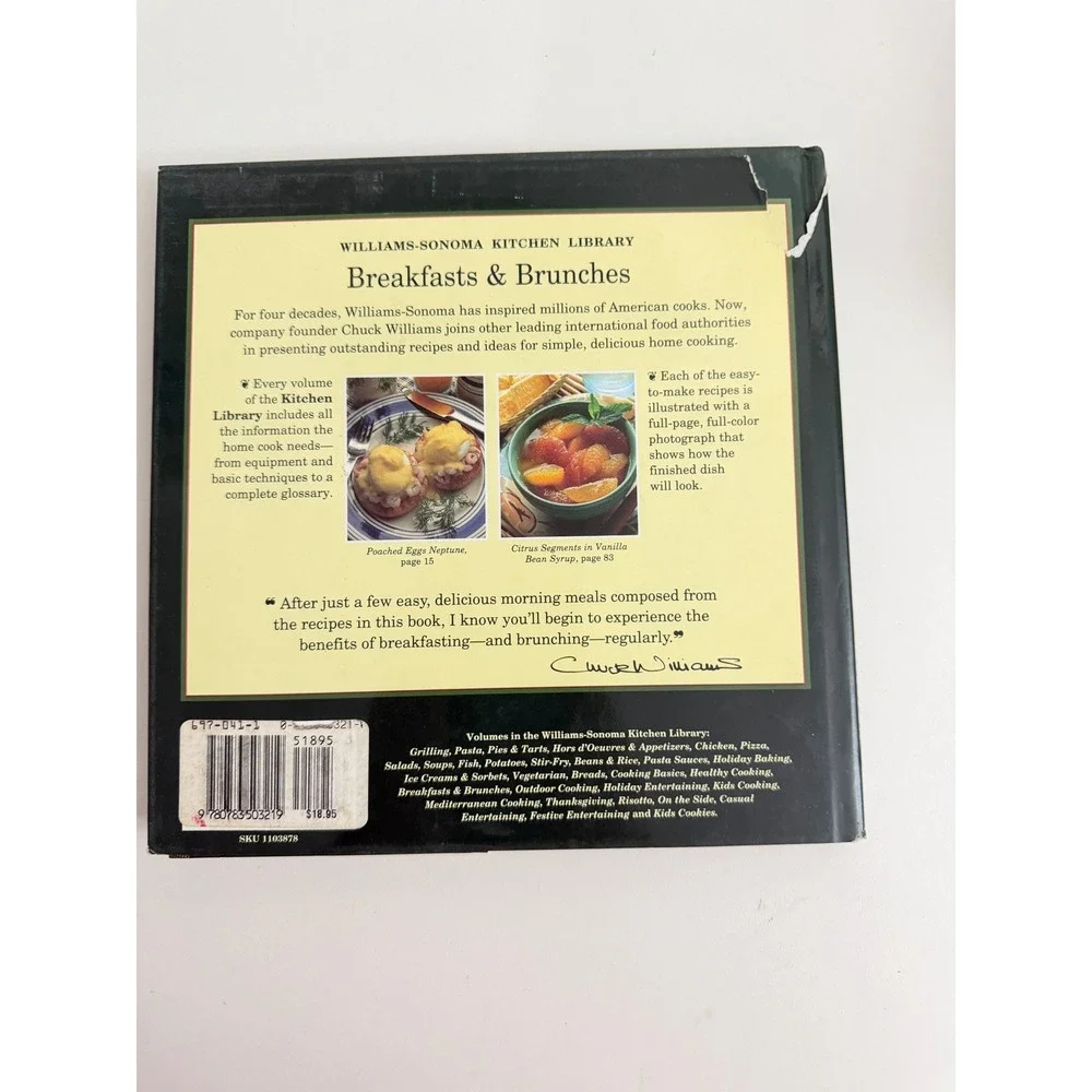 Williams-Sonoma Kitchen Library Breakfasts & Brunches Hardcover Cookbook 1991